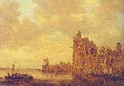 Jan van de Cappelle River Landscape with Pellekussenpoort, Utrecht and Gothic Choir Spain oil painting reproduction